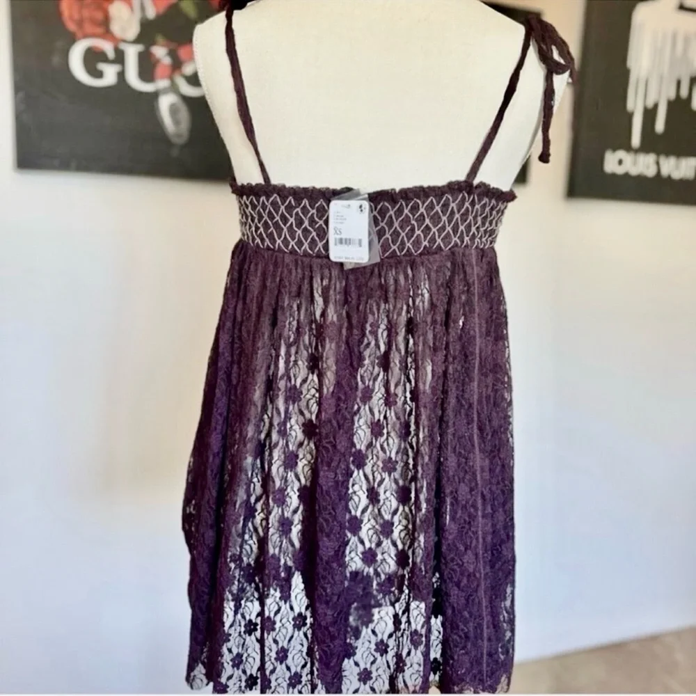 New Free People Rule The World Lace Romper